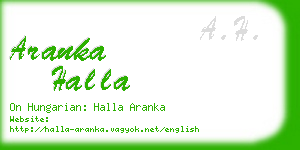 aranka halla business card